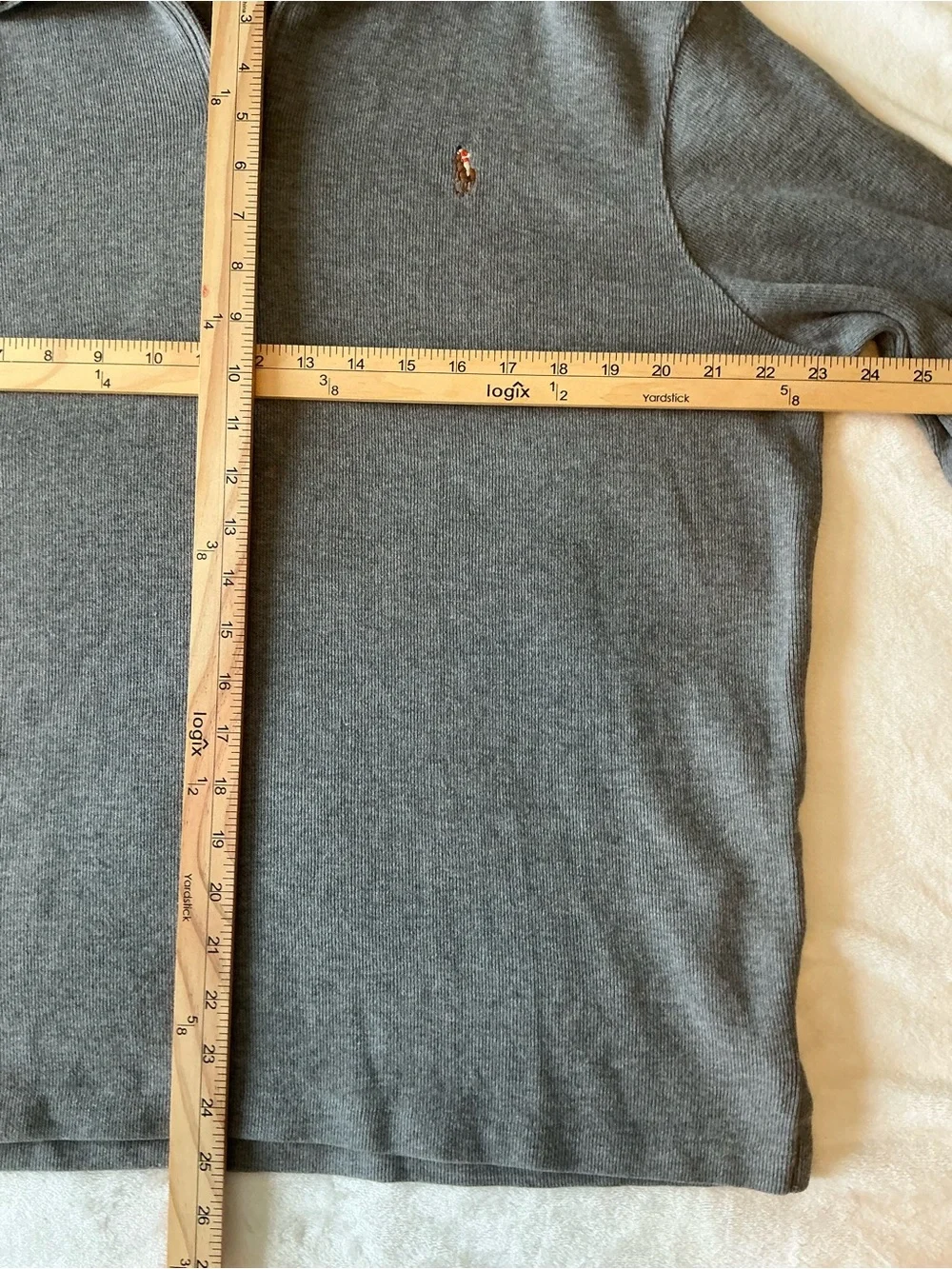 Polo Ralph Lauren Men’s XL Gray Cotton Quarter Zip Pullover Pony